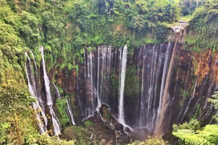 Tumpak Sewu Waterfall panoramic view