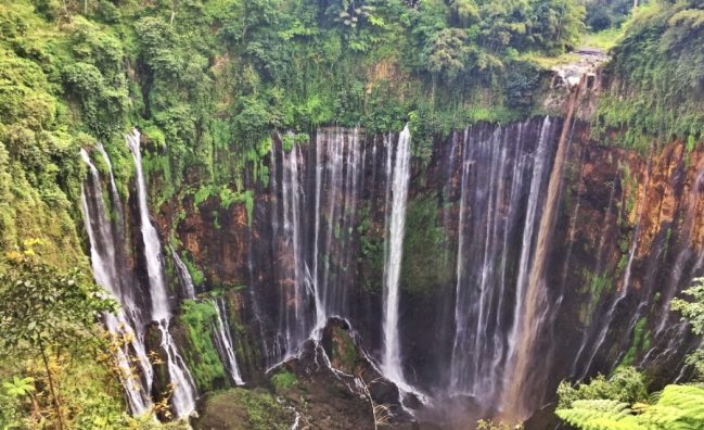 Tumpak Sewu Waterfall panoramic view